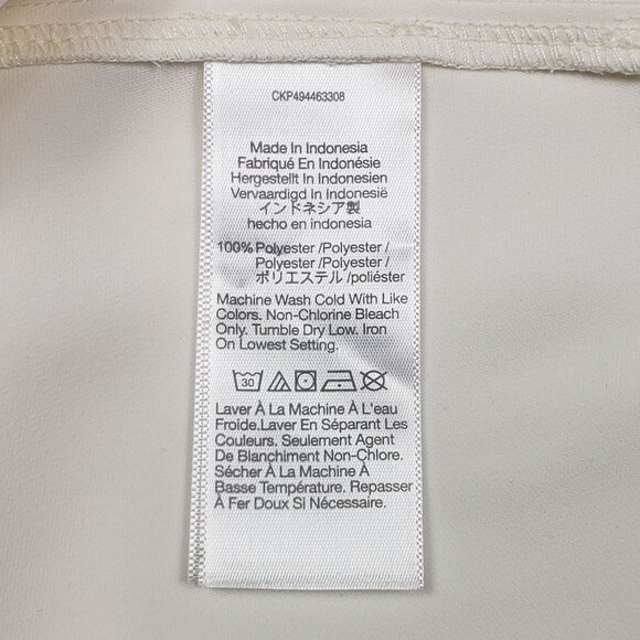 Madewell Contrast-Stitch Popover Shirt Women Small Winter White Crepe Blouse NWD - Picture 13 of 16